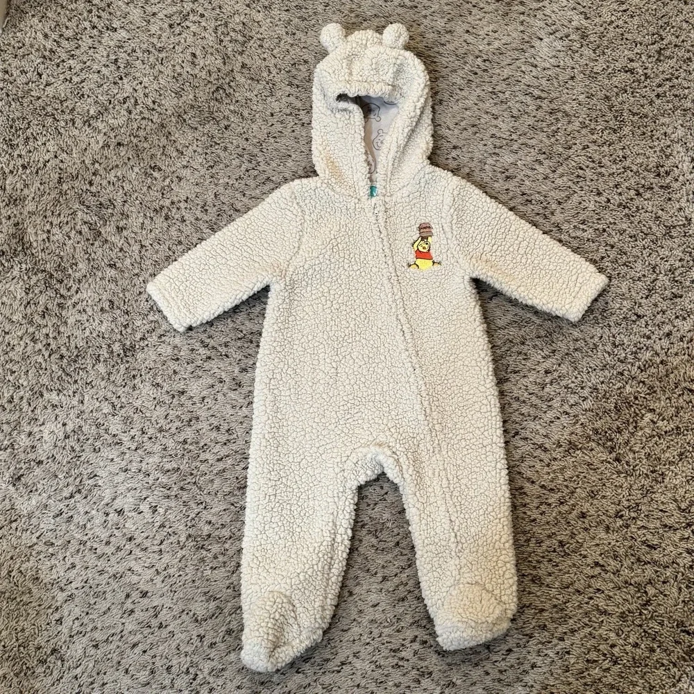 Disney Winnie The Pooh Sherpa Fleece One Piece Pajama Baby Size‎ 6-9 Months